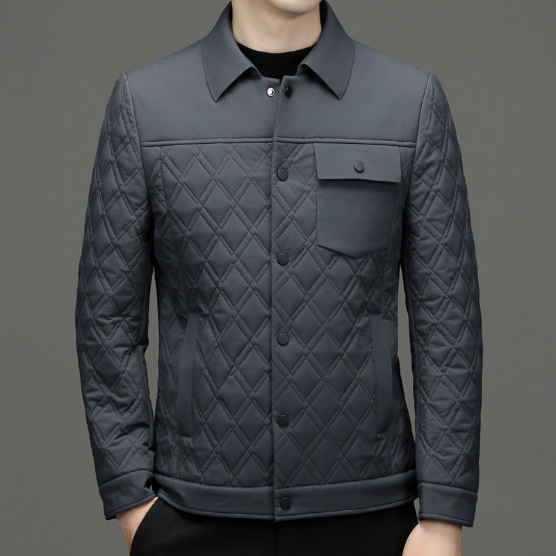 Men's Simple Casual Cotton-padded Jacket With Mulberry Silk