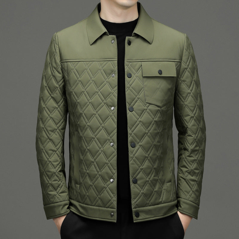 Men's Simple Casual Cotton-padded Jacket With Mulberry Silk