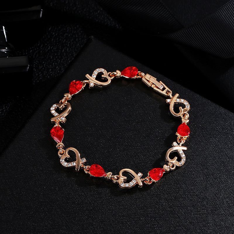 Love Bracelet With Rhinestones / Heart-shaped Bracelet