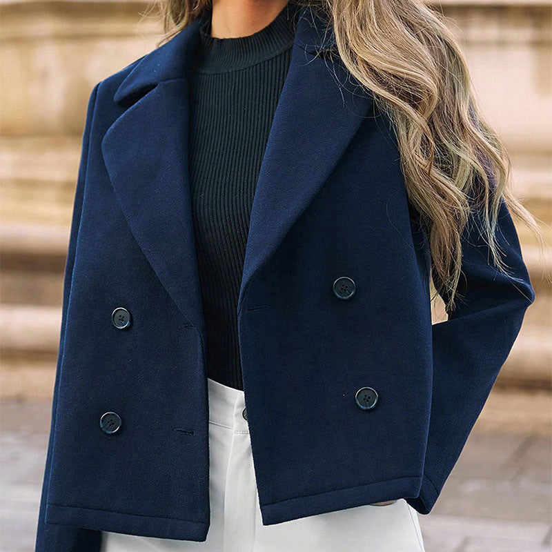 Women's Tailored Collar Woolen Coat