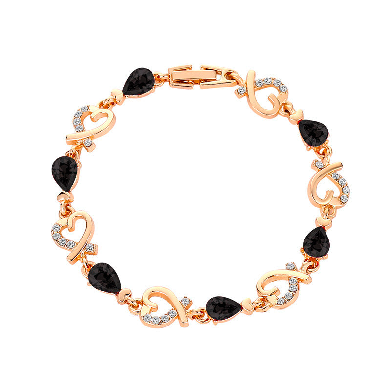 Love Bracelet With Rhinestones / Heart-shaped Bracelet