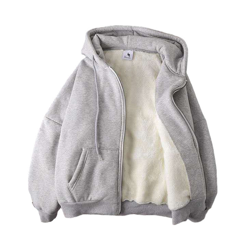 Women's Lamb Wool Loose Hooded Sweater