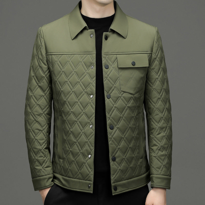 Men's Simple Casual Cotton-padded Jacket With Mulberry Silk