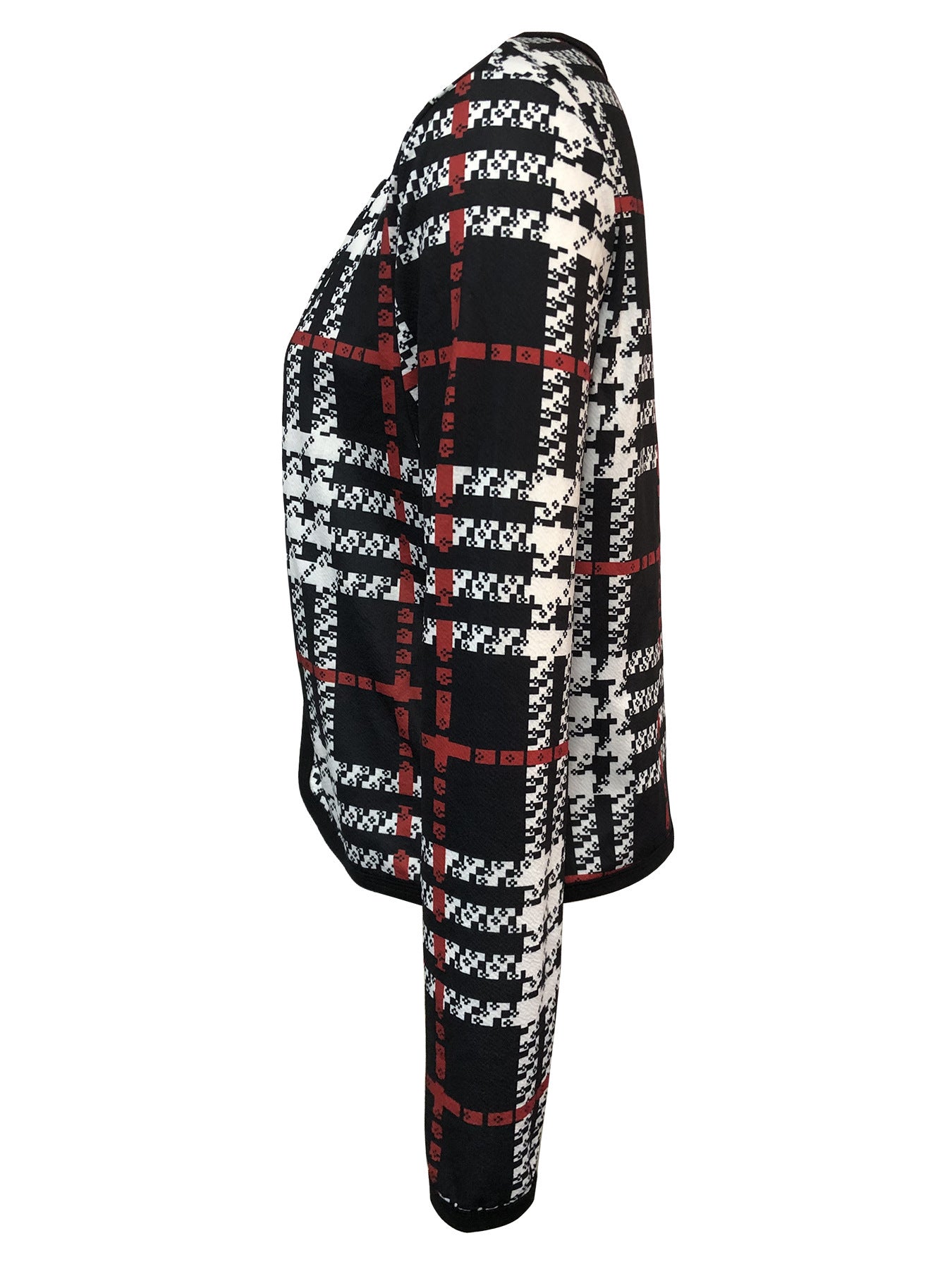 Womens Checkered Versatile Casual Jacket